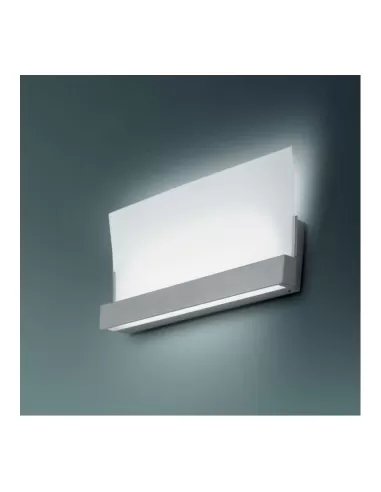 Leucos 0705189173631 vela 40 pared 2x24w 2g11 marco titanio cristal blanco satinado